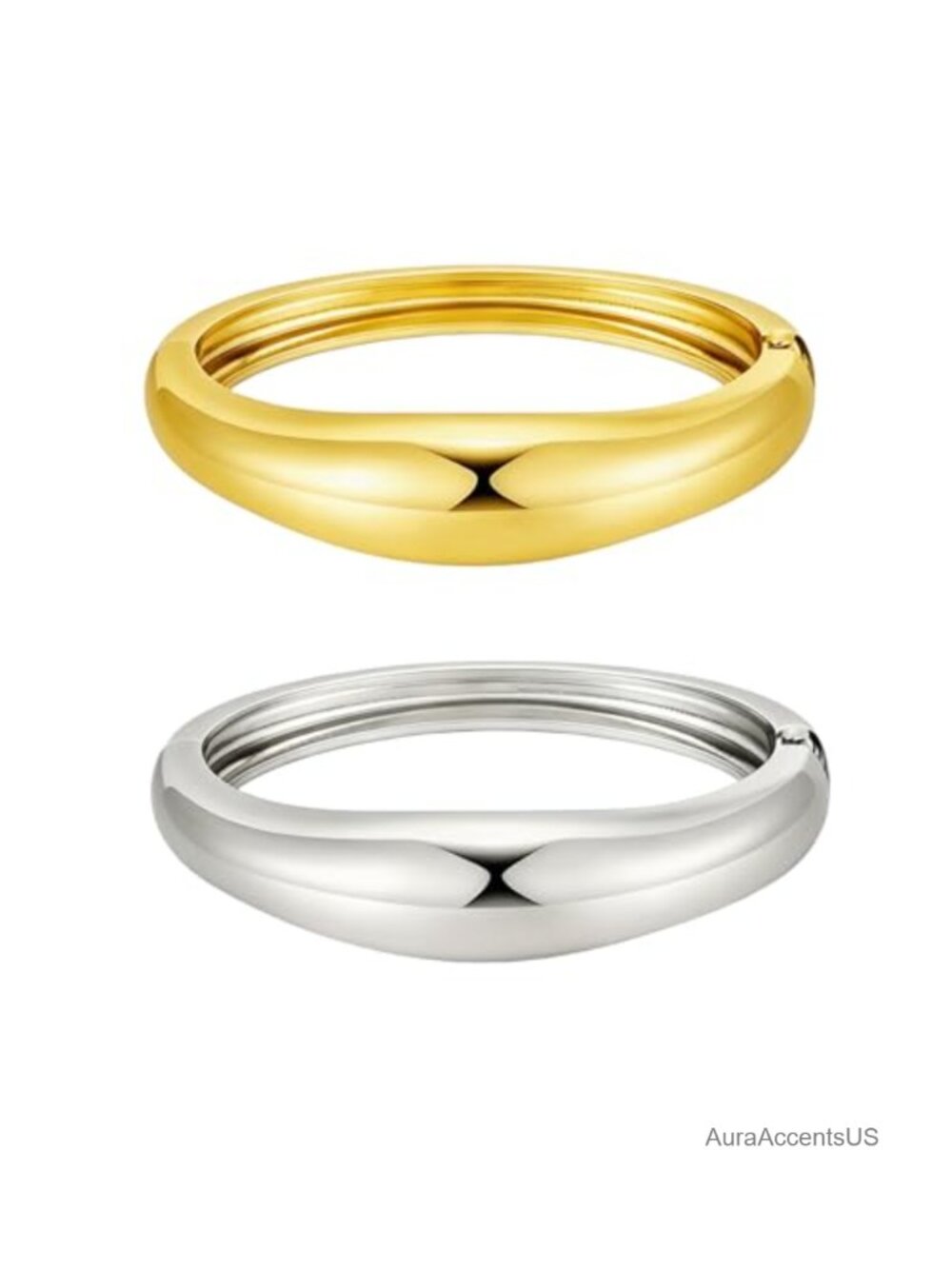 14k Gold Plated Bangle Bracelets for Women Waterproof Non Tarnish Stackable